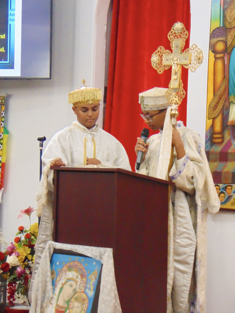 Fanuel Amede (10) serves as a deacon at the Debre Nazreth St Mary and St Gabriel Ethiopian Orthodox Tewahedo Church, an institution that he’s attended with his family since he was a child. Many of the church’s younger participants are also enrolled at Ladue High School with Amede. “We’re still friends, we’re still brothers and sisters, but it’s also [that] we revolve God around most of our conversations,” Amede said.